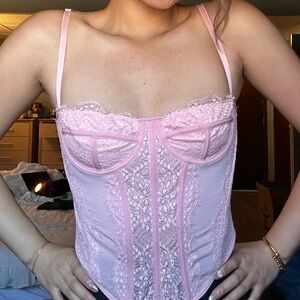 Amazon Light Pink Lace Bustier
